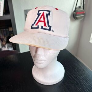 University of Arizona White Cap- retro- SnapBack some staining see photos